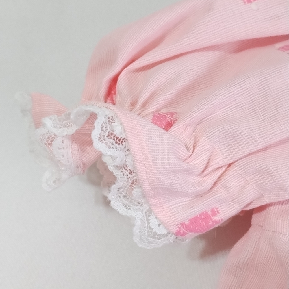 Vintage 80s Homemade Girls Pink Easter Bunny Dress Preppy Summer - Picture 5 of 7